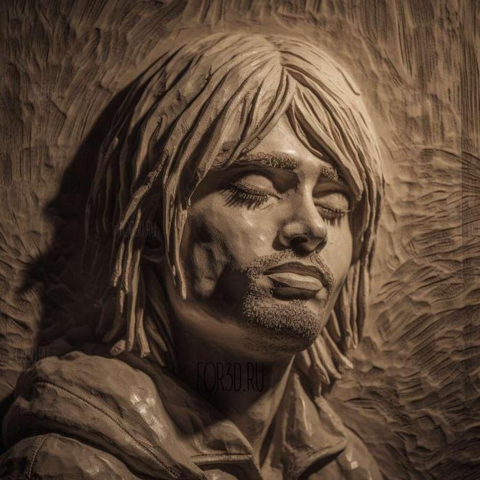 kurt cobain 1 stl model for CNC